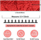 12 Packs 12 X 72 Inch Red Sequin Table Runner Glitter Dining Table Runner for Birthday Wedding Engagement Bridal Baby Shower Bachelorette Holiday Celebration Party Supplies Decorations (Red) - Image 3