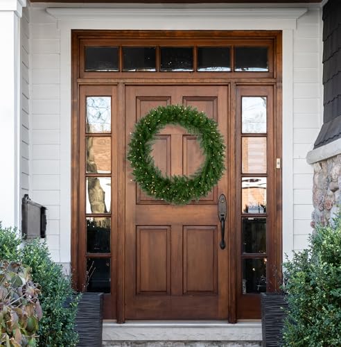 36" Pre-Lit Eastern Pine Artificial Christmas Wreath - Clear Lights - Image 2
