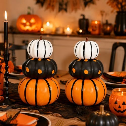 Marsui 2 Set 11.8'' Helloween Stacked Pumpkins Decoration by Marsui