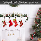 Stocking Holder for Mantle – 4pc N O E L Christmas Stocking Holders Nickel – Stocking Holders with Velvet Bottom – Durable Metal Stocking Holders - Image 6
