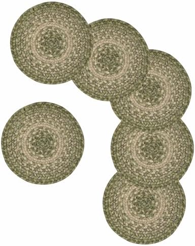 Homespice Grassland Braided Trivets for Rustic Decor, Round 8" Set of 6 - Image 3