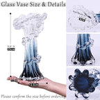 Hand Blown Blue Glass Vase, Unique Art Beautiful Ocean Glass Vase for Coastal Home Decor, Coffee Table, Living Room, Office Decor - 9.8" H (Medium) - Image 3