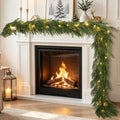 2Pcs 9FT Soft Touch Artificial Norfolk Pine Christmas Garland with Lights by Obralitic
