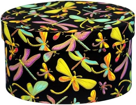 Sarah's Hat Boxes – Dragonfly Decorative Gift Box | Elegant Reusable Storage Boxes for Gifts, Keepsakes, Jewelry, or Special Items | Unique Printed Design by SarahsHatBoxes