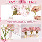 6 Sets Hydrangea Mason Jar Centerpiece with LED Lights for Wedding - Image 3