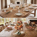 11 Pcs Fishnet Table Runner and Woven Jute Round Placemats Set - Image 6