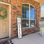 Oh Hello Porch Welcome Sign for Front Door Decor, 45"X9", Black - Image 3