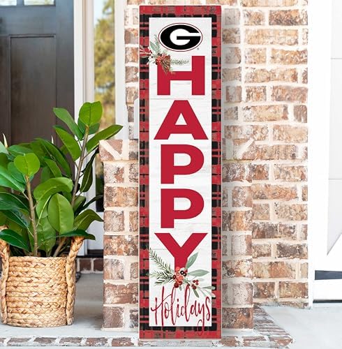 KH Sports Fan Georgia Bulldogs Holiday Porch Leaner, 11x46 Inches, Bulldogs Outdoor Christmas Sign; Display Some Holiday Cheer with This Georgia Bulldogs Christmas Sign - Image 2