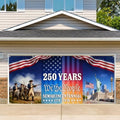 16x7 ft USA 250 Years History Garage Door Banner - “We the People” Tribute with Soldier & Statue of Liberty Scene, Hanging Large Backdrop for Semiquincentennial Events & Patriotic Display by THISFIND