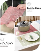 Leetaltree Gradient Pink Woven Placemats Set of 12 - Heat Resistant Non-Slip Place mats for Dining Table, Washable Durable PVC Vinyl Woven Table Mats(Gradient Pink, 12) - Image 5