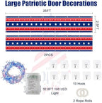 2 Packs 25Ft Light Up Patriotic Bunting Flag Decorations - Image 2