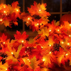 Fall Decorations Lighted Fall Garland with Pinecones and Berries, 9FT 50 Incandescent Bulbs UL Certified Connectable Lush and Thicker Fall Garland with Lights for Harvest Halloween Thanksgiving Decor - Image 2