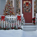Suncalla 2 Pcs 6ft Thick Christmas Alaskan Pine Christmas Garland Flocked - Image 6