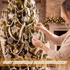 Xuhal 12 Pcs Christmas Glass Star Decor, Vintage Hanging Ornament, Clear - Image 6
