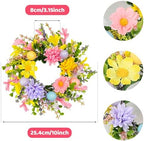 8 Pcs Easter Candle Rings, Mini Candle Holder Wreath with Spring Flowers and Eggs Decor for Table Centerpiece, Front Door, Easter Wreaths for Home Holiday Decor - Image 2