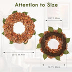 Fall Wreaths for Front Door 22 inch Autumn Wreath with Hydrangeas - Image 2