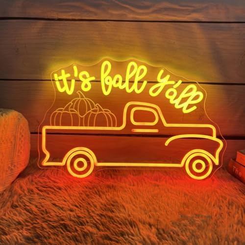 It’s Fall Y’all Pumpkin Truck LED Neon Sign, Dimmable Fall Home Decor Neon Light, Autumn Party Sign Farmhouse Harvest Welcome Door Wall Decor - Image 2