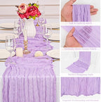 16 Pack Lavender Cheesecloth Table Runners, 20x120 Inch - Image 4