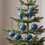 12 Pcs 2.36in Christmas Scottish Tartan Ball Ornaments, Green - Image 3