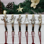 Christmas Stocking Holder for Mantle Set of 6, Reusable Christmas Stocking Hooks, No-Damage Xmas Hanger for Fireplace mantle Grip Stand Christmas Decoration Ornaments Hanging Bronze Shelf Floor - Image 5