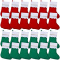 Skylety 24 Pieces Red and Green Christmas Stockings Bulk, 7 x 18 Inch by Skylety