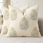 Summer Vintage Floral Print Euro Sham Pillow Covers 24x24 Set of 2 Patterned Accent Decorative Cushion Covers Modern Farmhouse Throw Pillow Covers for Bed Sofa Couch Chair Living Room, Mellow Yellow by PillowCoversExpert