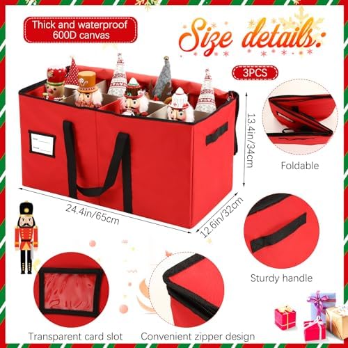 Soaoo 3 Pcs Christmas Nutcracker Storage Boxes - Image 2