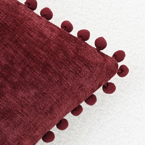 CaliTime Decorative Couch Throw Pillow Covers 22 X 22 Inches Burgundy - Image 3