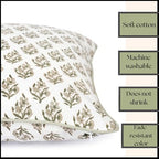 Set of 2 Pillow Covers 20x20 inches Floral Pillow Covers Green Farmhouse Pillow Covers for Living Room Couch Bed Throw Pillow Covers Boho Home Decorative Pillow for Spring Summer - Image 3