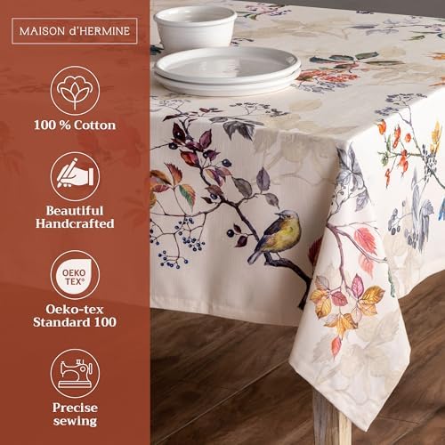 Maison d' Hermine Table Cloth Rectangle Table Reusable 100% Cotton 70"x120" - Image 2