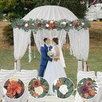 6Ft Burnt Orange Fall Artificial Flower Garland - Image 3
