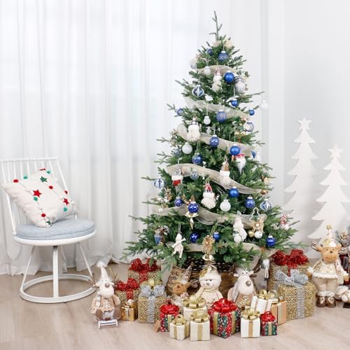 34PCS Blue/White Christmas Ball Ornaments Set for Tree Decorations - Image 4
