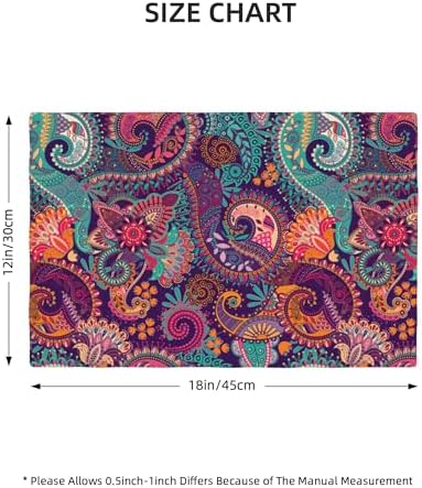 Boho Placemats Set of 6, Indian Boho Mandala Colorful Pattern Decoration, Heat Resistant Non-Slip Washable Placemats Kitchen Table Runner, 12x18 Inches - Image 2