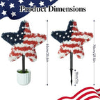 2 Pack 25.6" Patriotic Star Topiary Trees w/ 4 Flags for 4th of July - Image 4