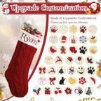 Personalized Christmas Stockings,Custom Embroidered Name & Monogram Knit Stockings for Kids,Family,Red/Green Cable Knit 18" Christmas Stocking for Fireplace Holiday Decor Gifts(8 Pack) - Image 4