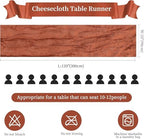 6 Pack Fall Table Runner Terracotta Cheesecloth 35×120 Inch Boho Home Decor - Image 2