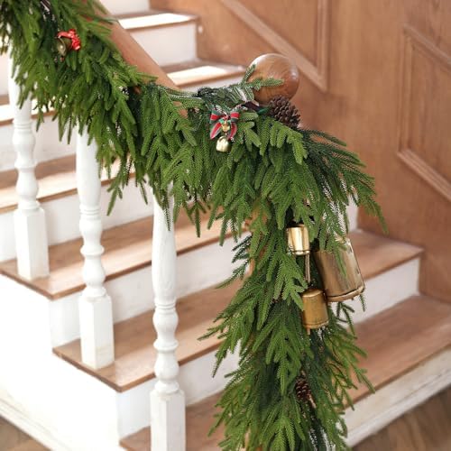 Lifelike Touch Artificial Norfolk Pine Garland for Christmas (6FT 2PCS) - Image 6