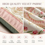 Vintage Pink Floral Pillow Cover 18x18, Tulip Garden - Image 3