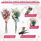 Layhit 4 Pack Large Size Boho Dried Flowers 15-17 Inch, Hydrangea - Image 2