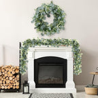 Sggvecsy 6 Pack Artificial Eucalyptus Garland Eucalyptus Leaves Vines Greenery Garland Faux Silver Dollar Eucalyptus Leaves for Table Party Wedding Indoor Outdoor Home Mantle Wall Decor - Image 3