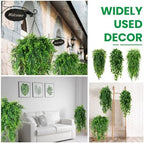 XunYee 28 Pcs Artificial Hanging Plants 32 Inch, Greenery Mix - Image 5