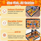 Tinideya 2 Pcs Fall Welcome Doormat 23x35 in Layered Buffalo Plaid Carpet Thanksgiving Non Slip Pumpkin Bathroom Coir Mats Orange Cute for Entrance Porch Indoor Outside Home Gift Supplies Decor - Image 5