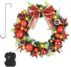 16 Inchs Christmas Wreath, Pre-Lit Artificial Christmas Door Wreath by TXRXIZ