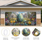 ANNA QUEEN Easter Garage Door Banner 6x13FT, Giant Floral Easter Egg Garden Scene Garage Door Cover, Large Spring Outdoor Decoration Backdrop for Double Garage Doors, Yard, Fence & Easter Party Photos - Image 4