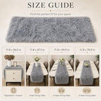 Faux Fur Table Runner Fluffy Plush Sherpa Table Runner for Christmas Winter Wedding Dining Table Holiday Decor Soft Snow Fur Runner (Grey, 11.8 x 70.8 Inch) - Image 3