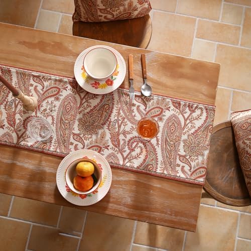 ISAENNE Designer French Linen Extra Long Table Runner,118"x12"-Chauffrey A - Image 7