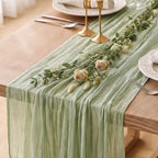 20 Pack Sage Green Cheesecloth Table Runner 120 Inch Boho Wedding Decor by Fixwal