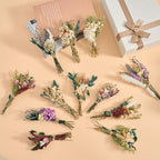 12/24PCS Handmade Dried Flower Bouquet with Stems Natural Dried Wildflowers 7.5 Inch Mini Dry Flowers for Vase Farmhouse Decor, Wedding Styling, Photography Props, Gift DIY(12pcs, Bright) - Image 3