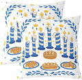 Erosebridal Blue Hanukkah Decorations Throw Pillow Covers 24X24 Set of 2 for Couch Bed Sofa Decor, Festival Holiday Pillow Covers, Menorah Seasonal Star Decorative Cushion Cases by Erosebridal