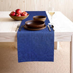 Blue Linen Table Runner 14 x 108 Inch, 100% Pure Linen, Farmhouse Style, Washable, Rustic Table Decor for Wedding Party, Dining Table, Coffee Table, Dresser, Kitchen, Everyday & Holiday Use by BETRIC